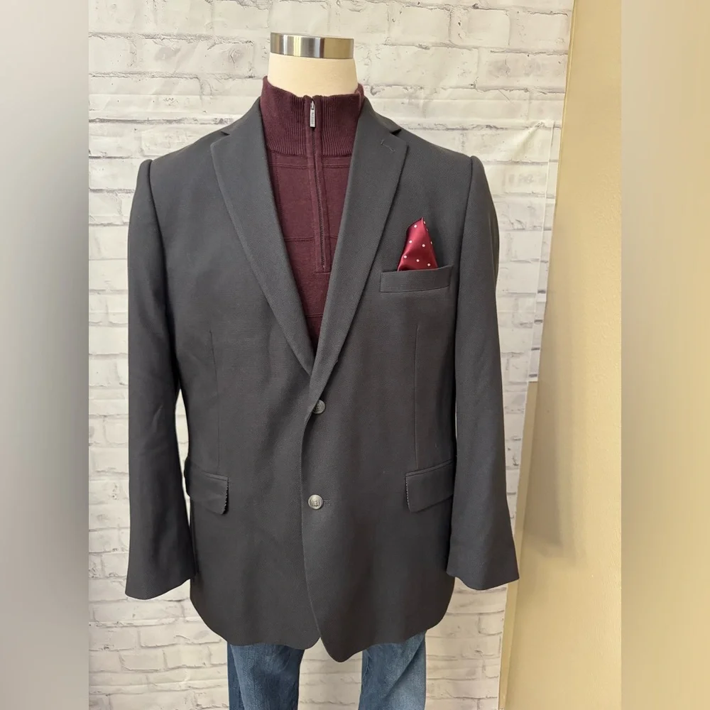Pierre‎ Loren 44R Superior 150’s Hightech Fabric Gray Jacket Blazer Suit Career